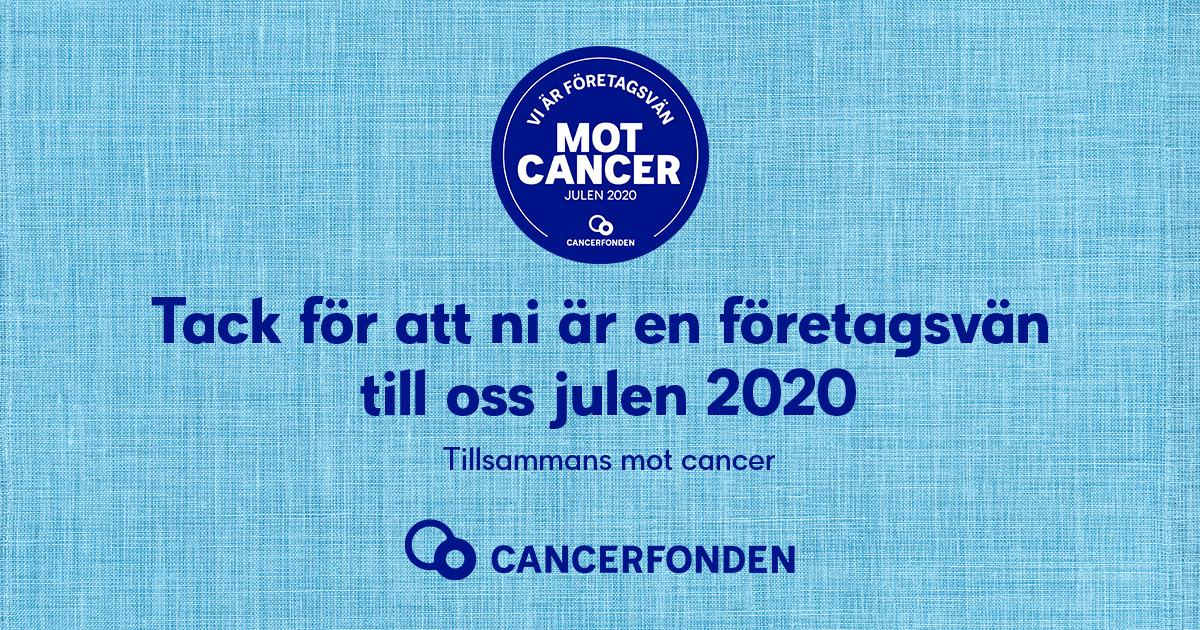 Optimera stödjer Cancerfonden | Cancerfonden arbetar för att fler ska överleva och färre ska drabbas av cancer.